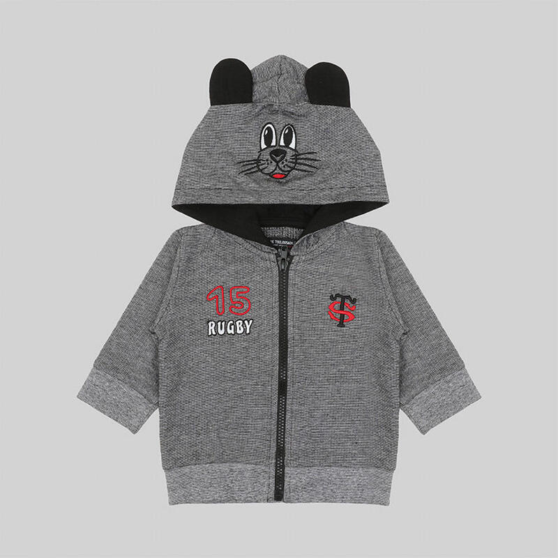 Vest Voor Baby Stade Toulousain Hoodie Cute Grijs