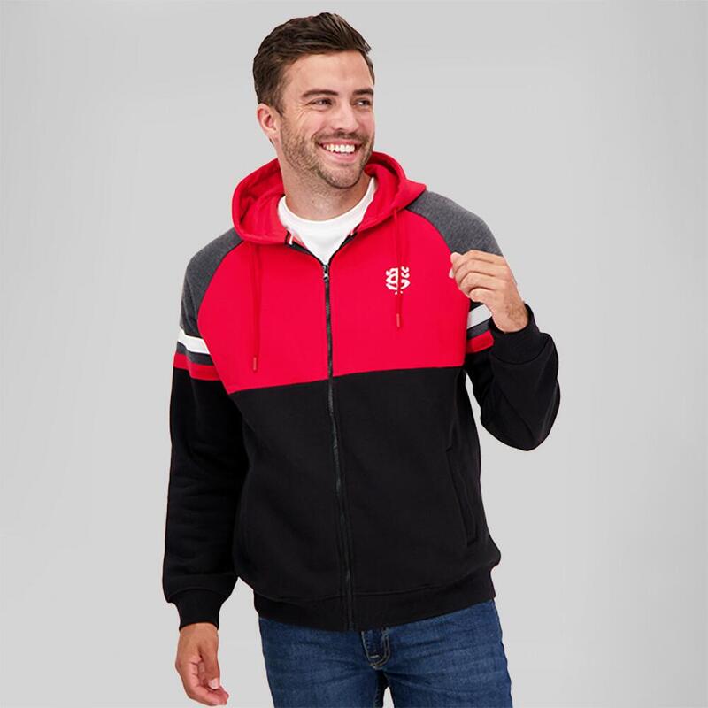 Chaqueta Con Capucha Para Hombre Stade Toulousain Cottage Hoodie Negra Y Roja