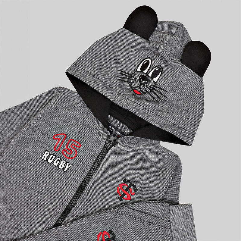 Vest Voor Baby Stade Toulousain Hoodie Cute Grijs