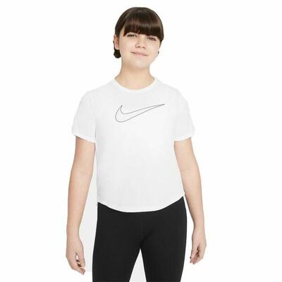 T-shirt met korte mouwen voor kinderen nike dri-fit one wit