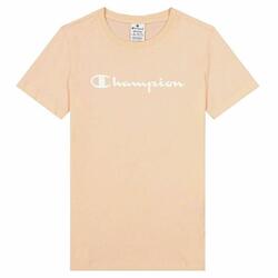 T-shirt à manches courtes femme Champion Big Script Logo Rose