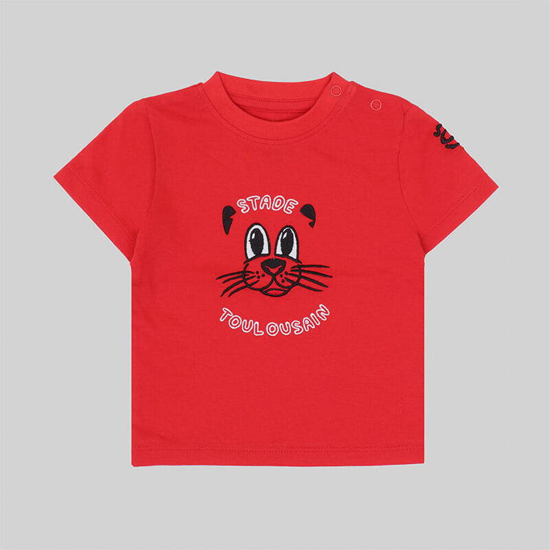 Rood T-shirt Met Korte Mouwen Voor Baby Stade Toulousain Cute