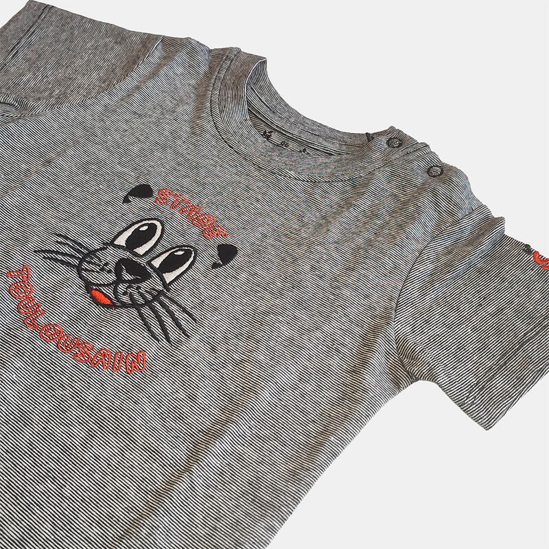 T-shirt Grigia A Maniche Corte Per Neonato Stade Toulousain Cute