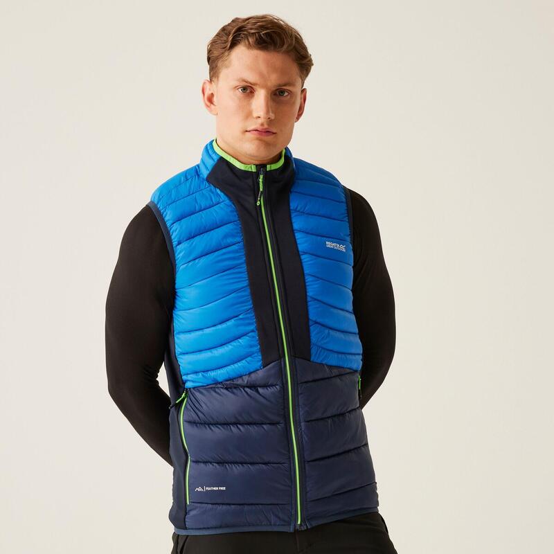 De Leedre hybride wandelbodywarmer voor heren