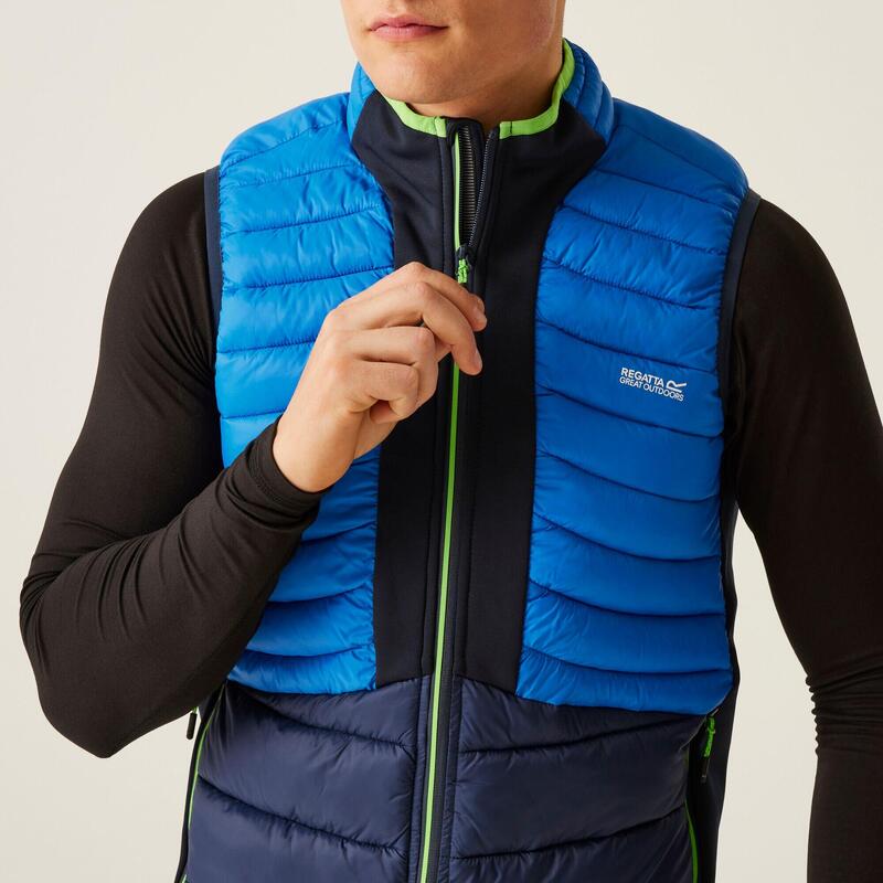 De Leedre hybride wandelbodywarmer voor heren