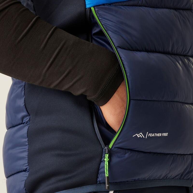 De Leedre hybride wandelbodywarmer voor heren