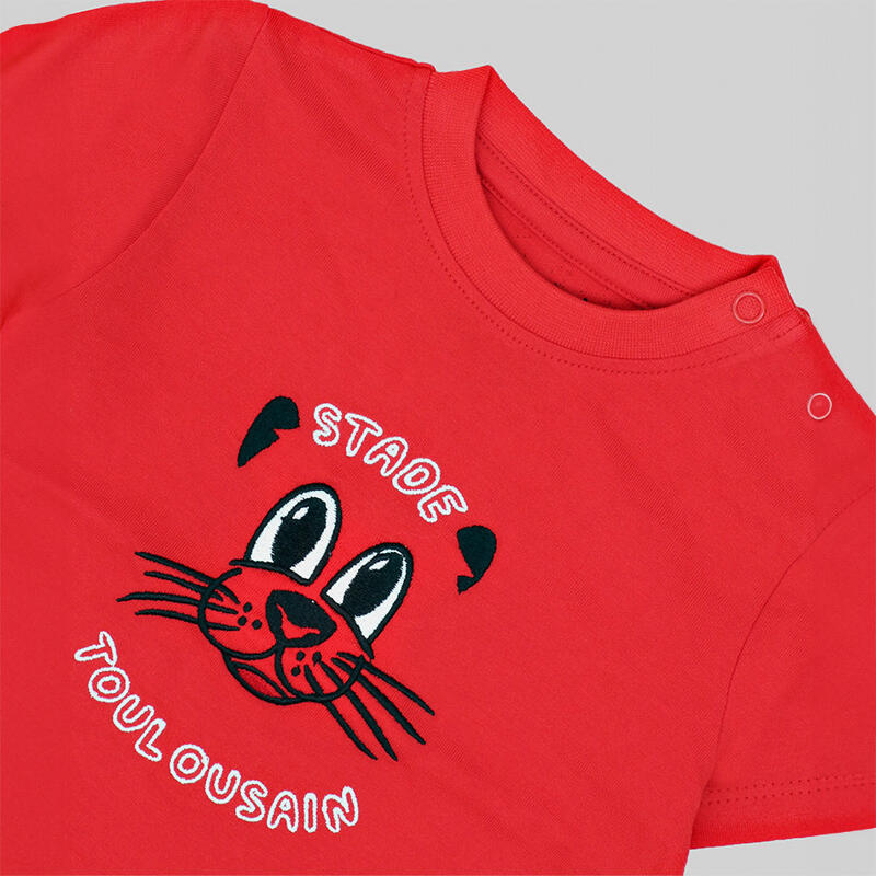 T-shirt Rossa A Maniche Corte Per Neonato Stade Toulousain Cute