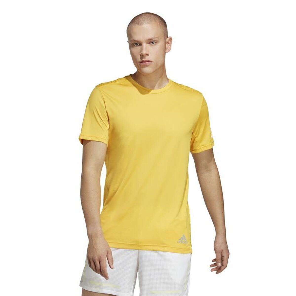 Camiseta de Manga Corta Hombre Adidas Run It Amarillo 2/5