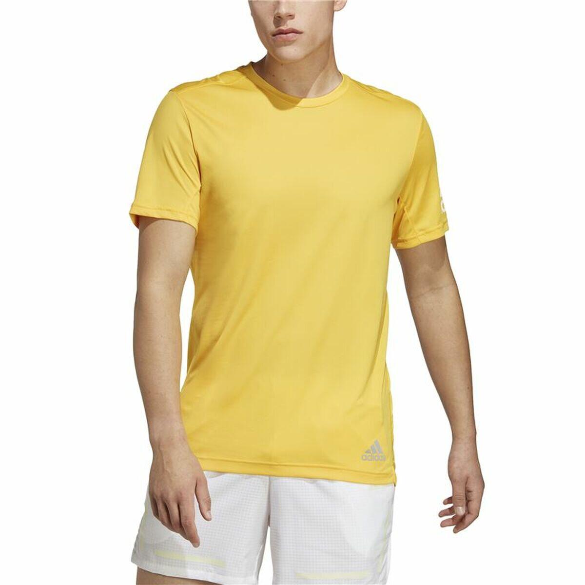 Camiseta de Manga Corta Hombre Adidas Run It Amarillo 3/5
