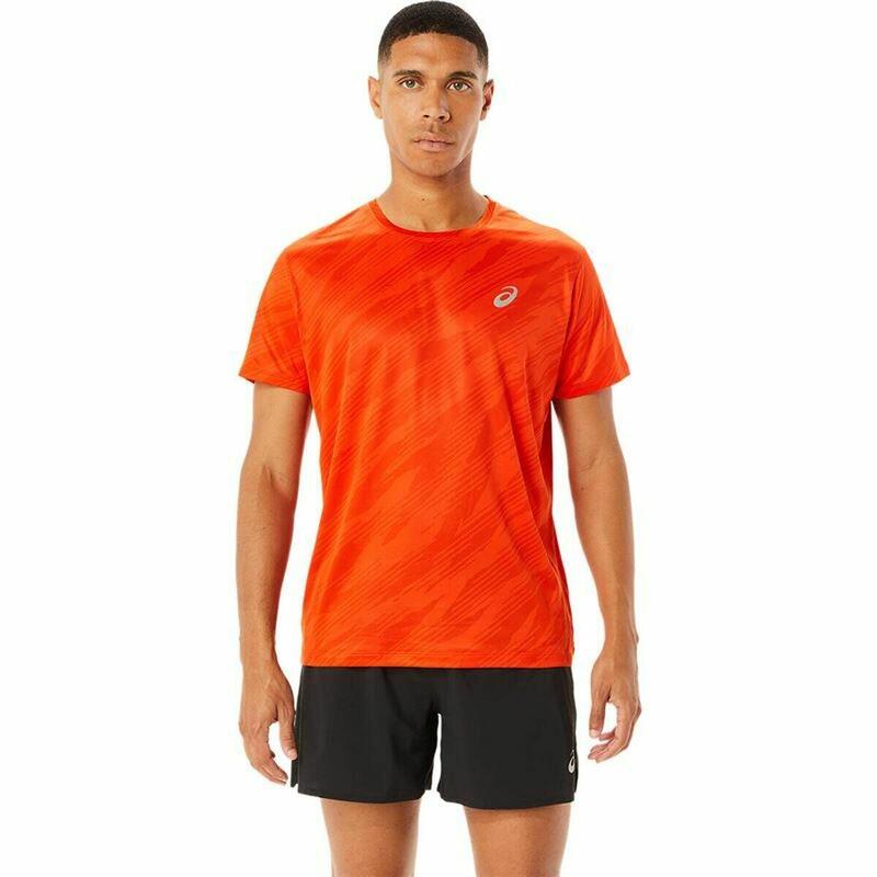 Camiseta de Manga Corta Hombre Asics Core All Over Print Naranja