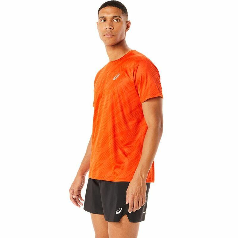 Camiseta de Manga Corta Hombre Asics Core All Over Print Naranja