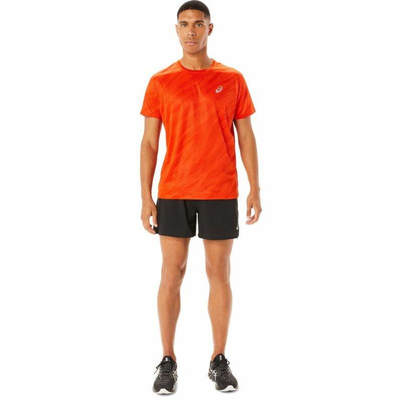 Camiseta de Manga Corta Hombre Asics Core All Over Print Naranja