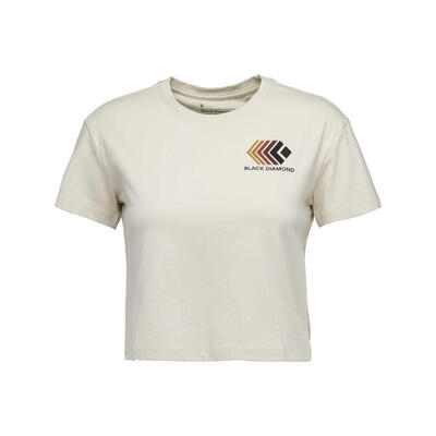 Dames-t-shirt black diamond faded crop