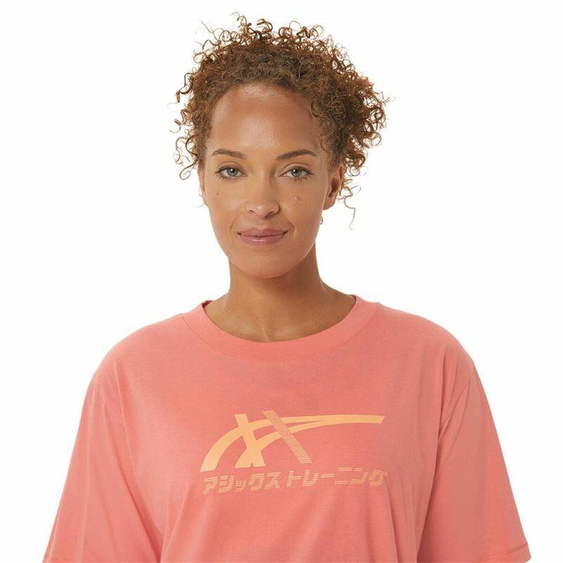 Camiseta de Manga Corta Mujer Asics Tiger Rosa