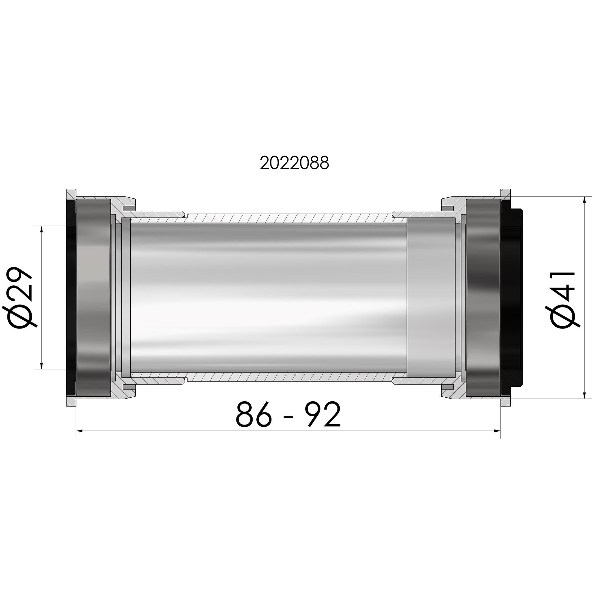 Trapas Elvedes Press-Fit Sram Dub BB86/92 4/5