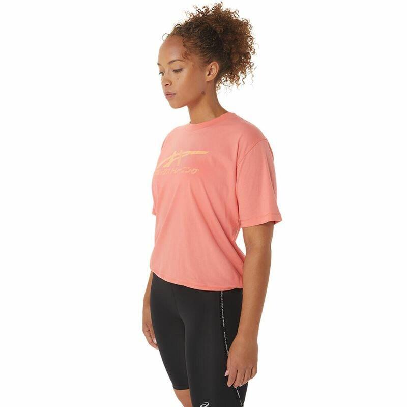 Camiseta de Manga Corta Mujer Asics Tiger Rosa