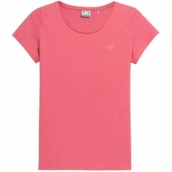 Damen Kurzarm-T-Shirt 4F Regular Plain Koralle