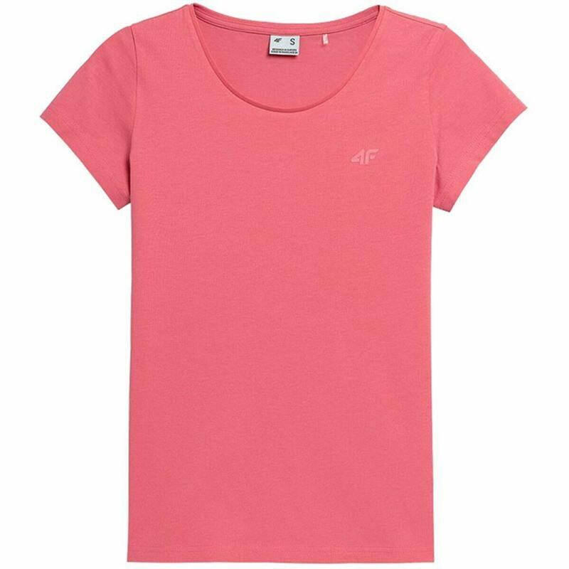 Camiseta de Manga Corta Mujer 4F Regular Plain Coral