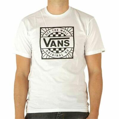Heren-t-shirt met korte mouwen vans original b-b wit