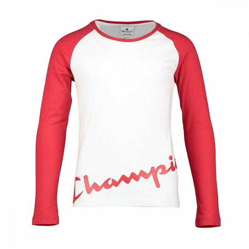 Camiseta de Manga Larga Infantil Champion Blanco