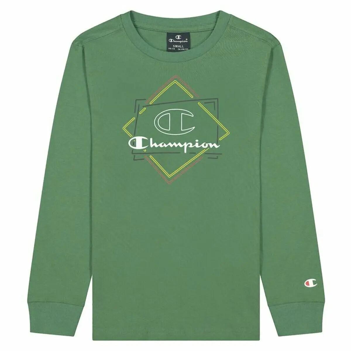 Camiseta de Manga Larga Infantil Champion Athletic Crewneck  Verde 3/4