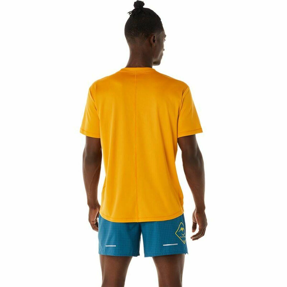 Maglia a Maniche Corte Uomo Asics Fujitrail Logo Arancio 2/5