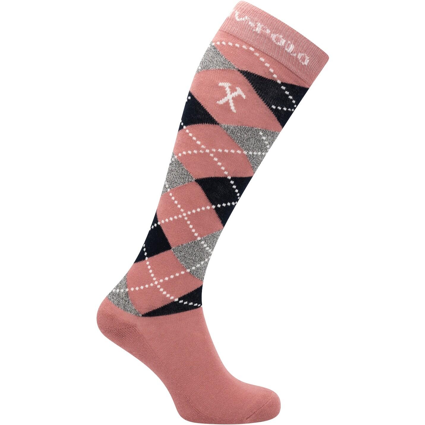 HV POLO Damen Reitsocken HVPArgyle dusty rose/navy