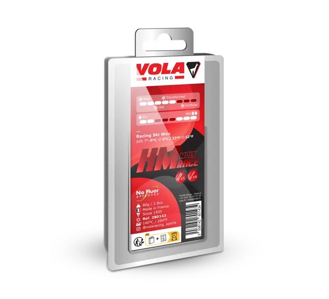 VOLA Hoogwaardige wedstrijd skiwax Vola HMRace Moly Rood 80 gram