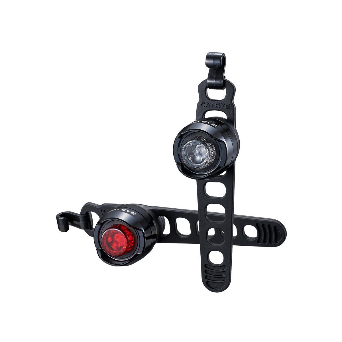 CATEYE Orb Set Front/Rear Battery Light Polished Black