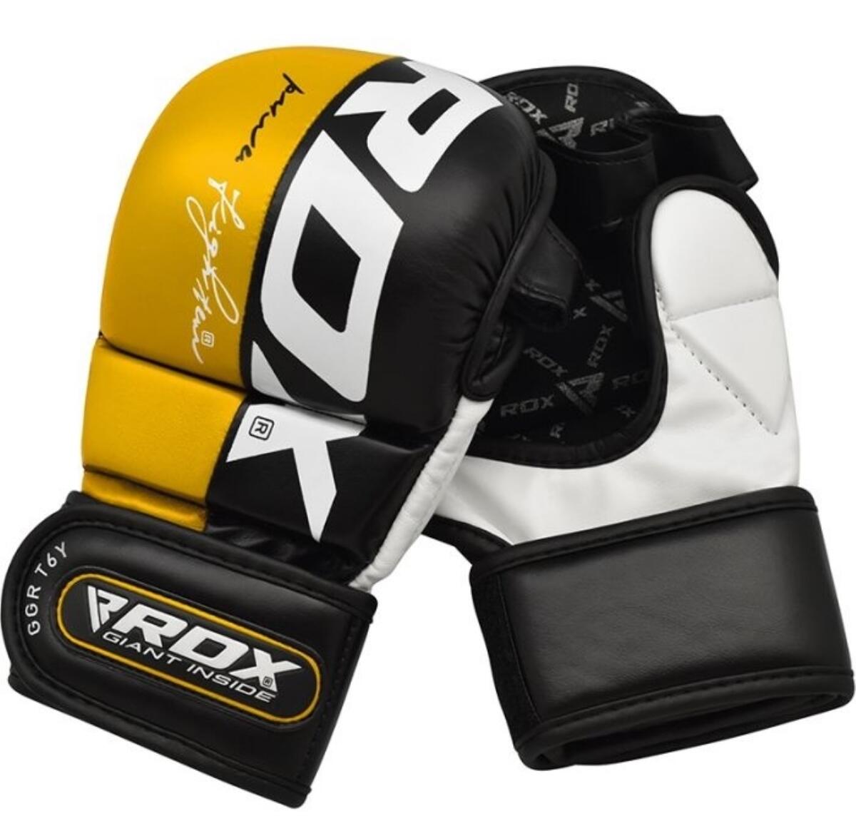 MMA Sparring Gloves RDX Rex T6 Plus – Yellow and Black – XL 3/5