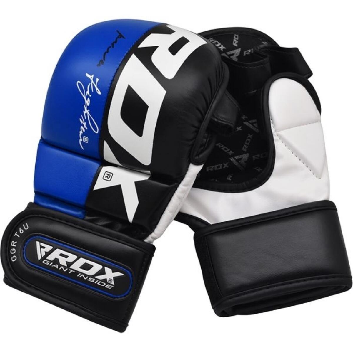 MMA Sparring Gloves RDX Rex T6 Plus – Blue and Black – S 3/5