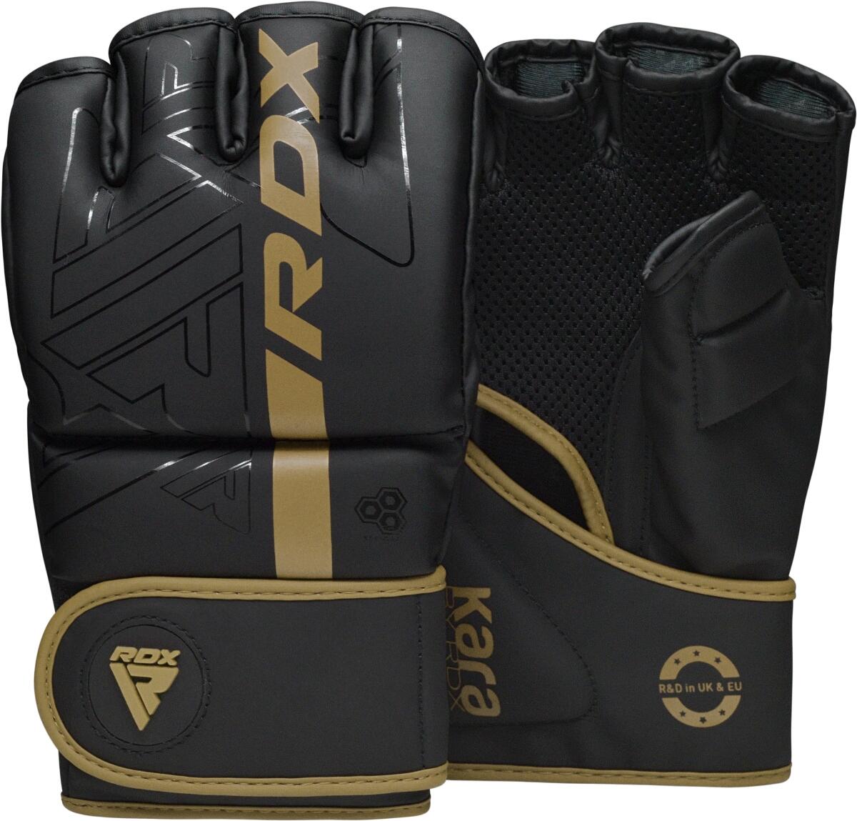 Luvas de luta f6 kara mma - ouro - tamanho l