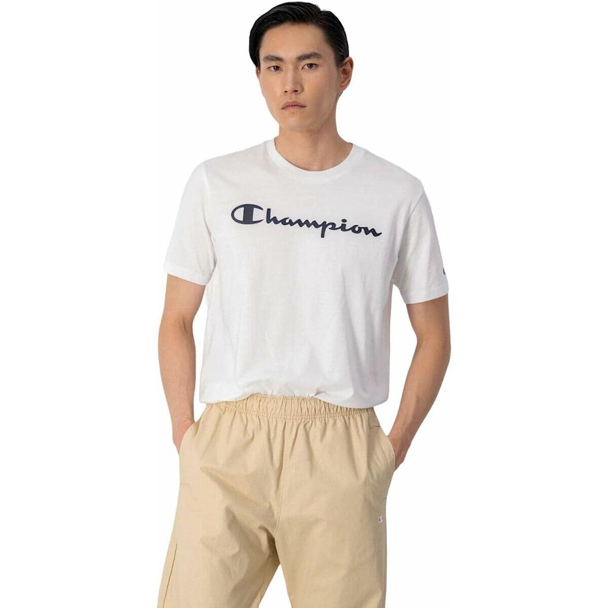 Heren-T-Shirt met Korte Mouwen Champion Crewneck Wit 4/5