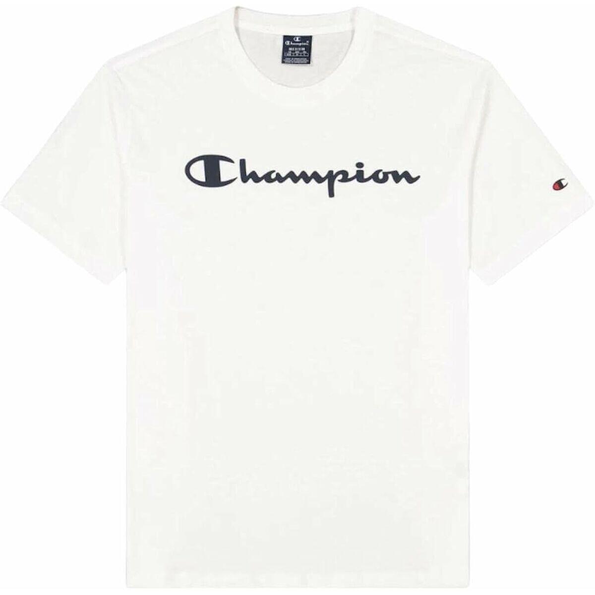 Heren-T-Shirt met Korte Mouwen Champion Crewneck Wit 3/5