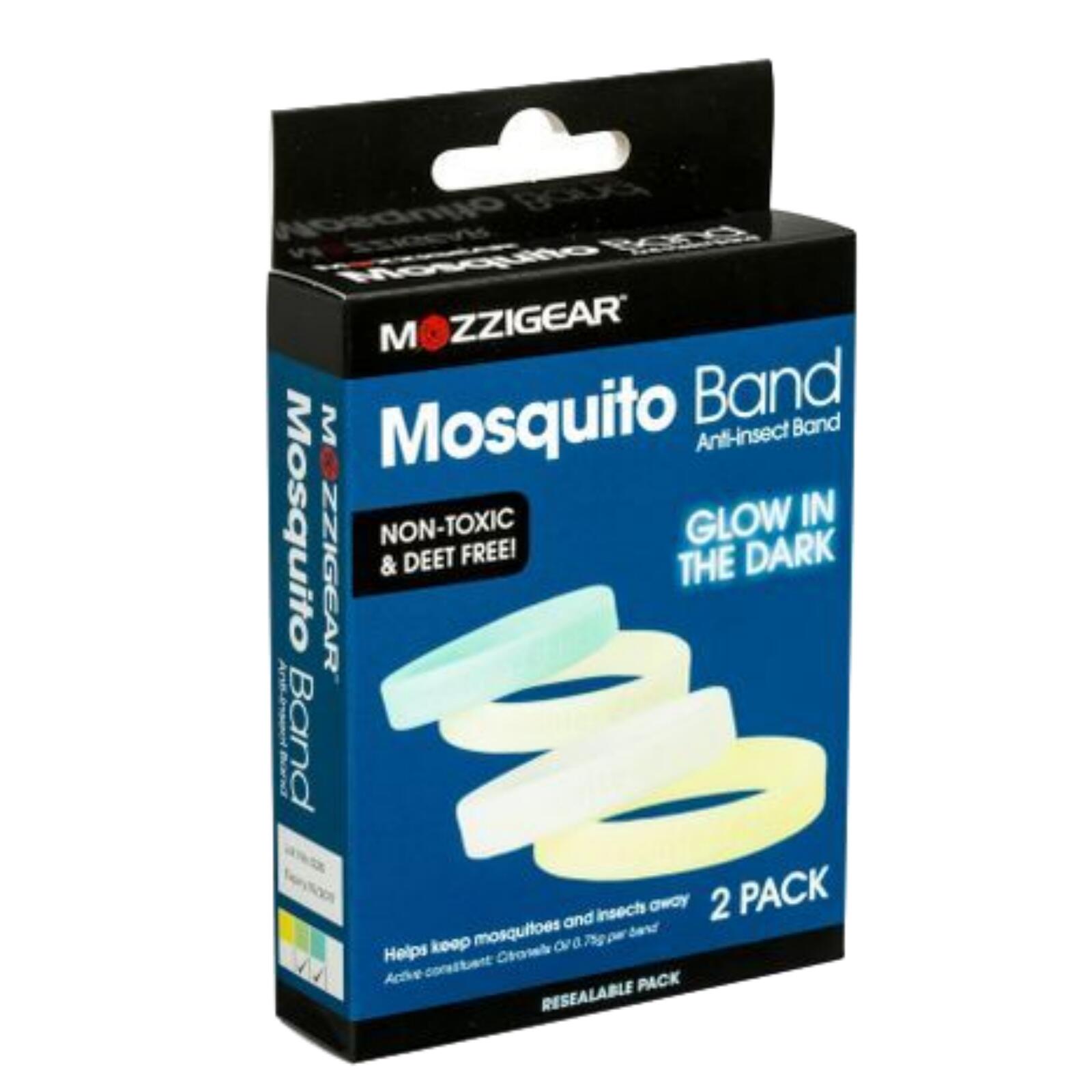 Mozzigear Night Glo Mosquito Band Insect Repellant Glow in Dark 2pk