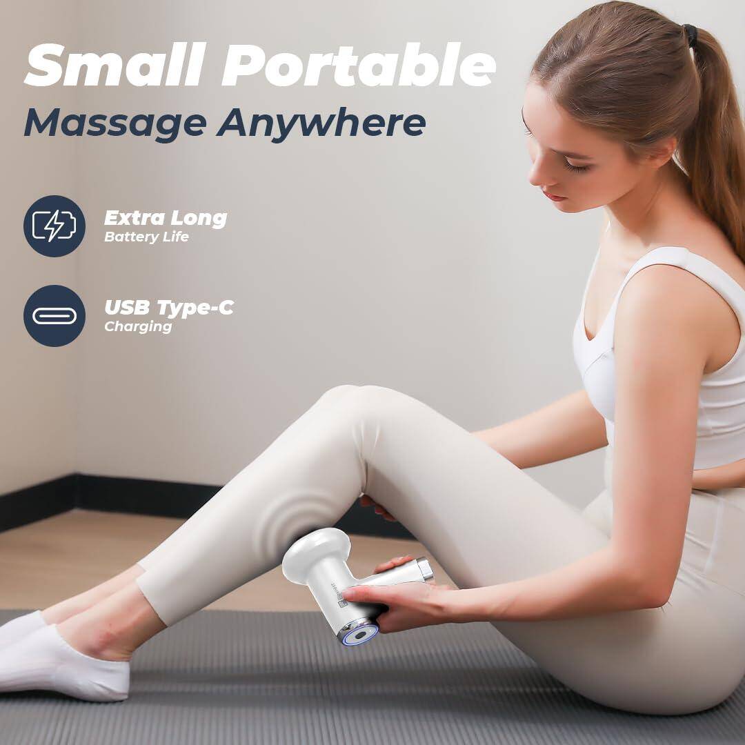 Flexnest Pulse Body Massage Gun Manipol Mini Massager for Pain Relief  - White -  4