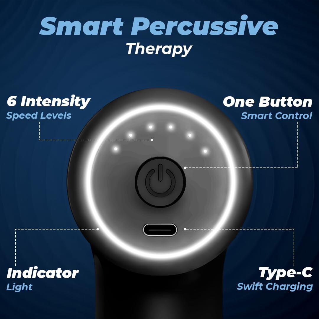 Flexnest Titan Deep Tissue Massage Gun Percussion Muscle Massager for Full Body Pain Relief - Black