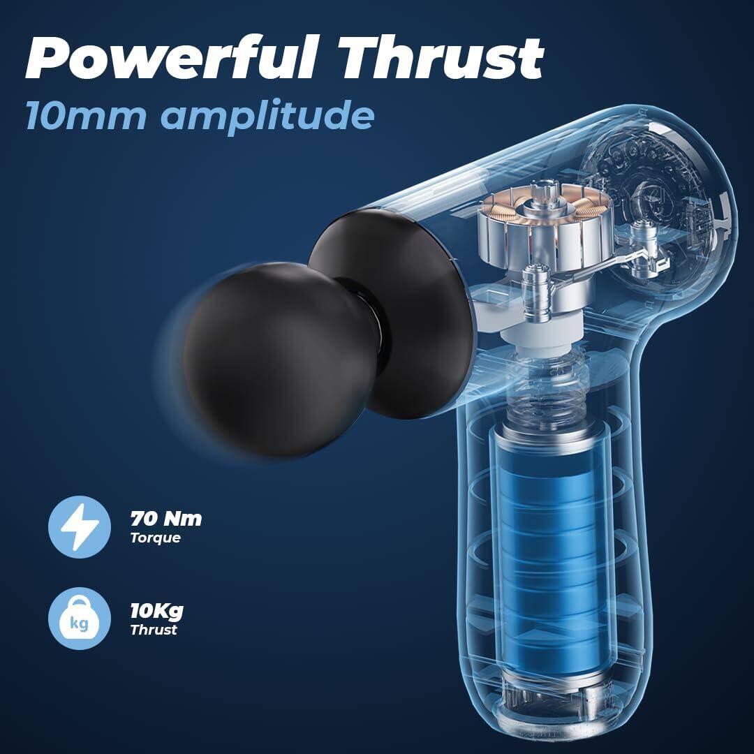 Flexnest Titan Deep Tissue Massage Gun Percussion Muscle Massager for Full Body Pain Relief - Black -  2