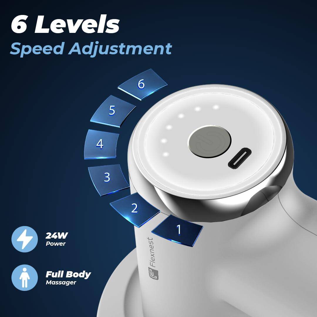 Flexnest Pulse Body Massage Gun Manipol Mini Massager for Pain Relief  - White -  2