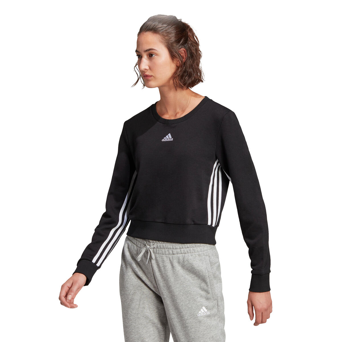 Sweatshirt court femme adidas Essentials Cut 3-Bandes Crop 3/5