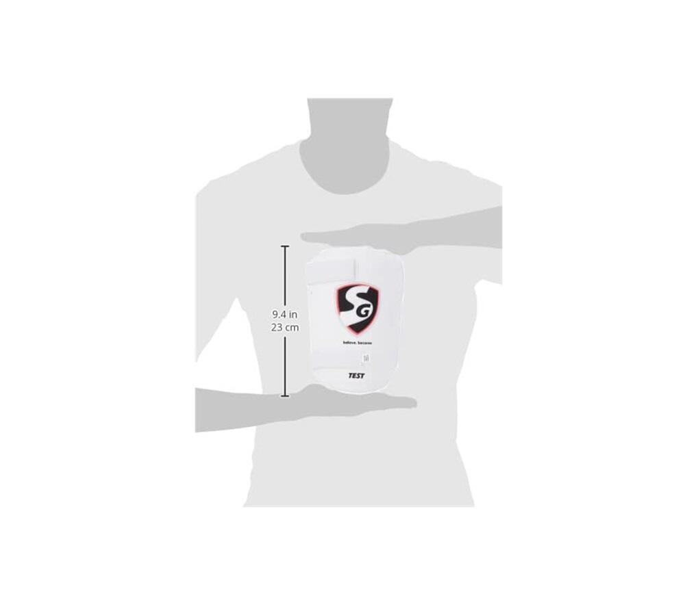 SG Test Cricket Thigh Pads |White|Small Junior| Material: Leather|Elastic Straps 3/3
