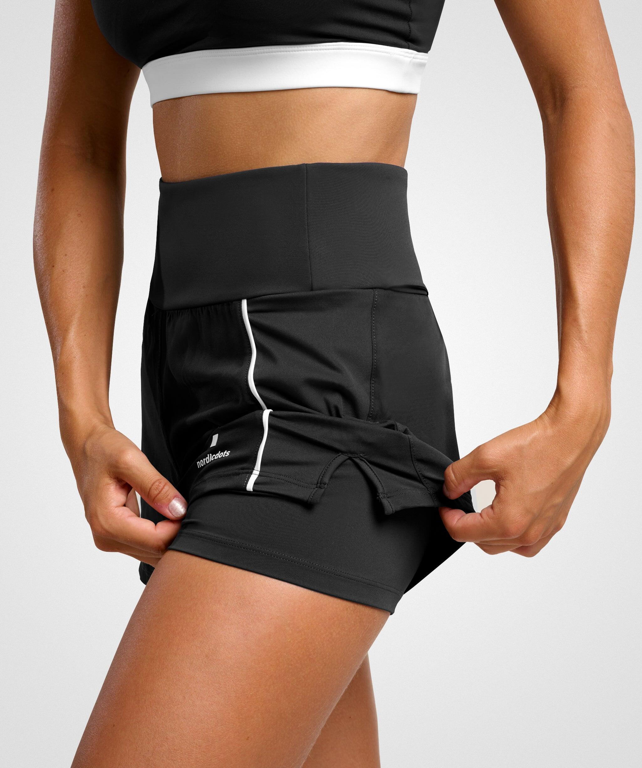 NORDICDOTS Dames Tennis/Padel Elegance Short Zwart