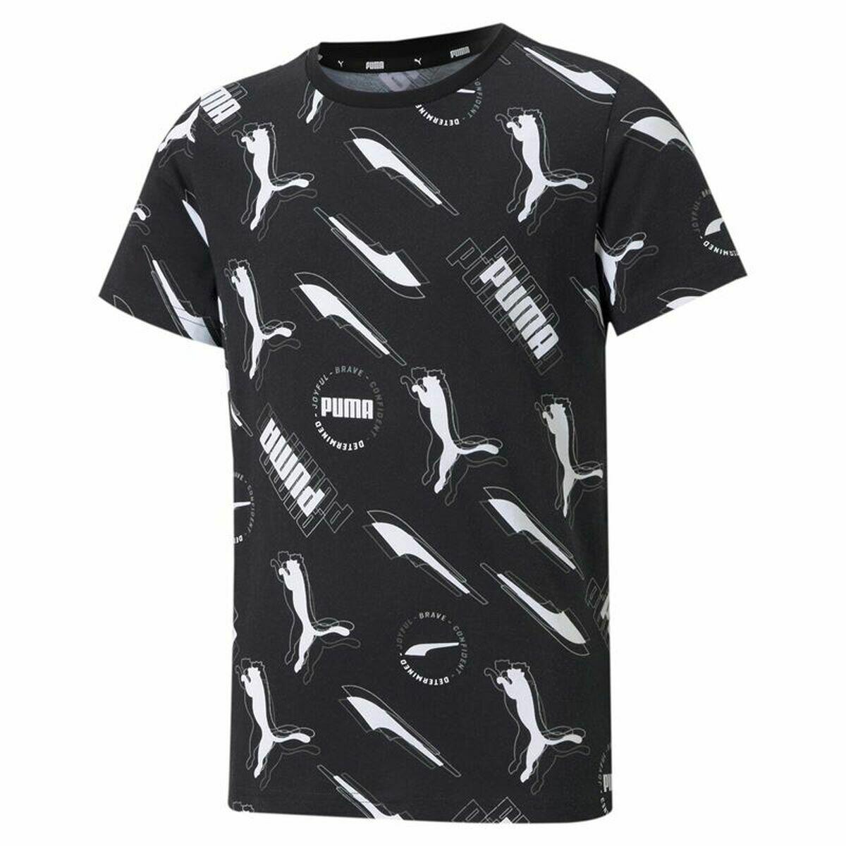 Camisola de Manga Curta Infantil Puma AOP Preto 2/5