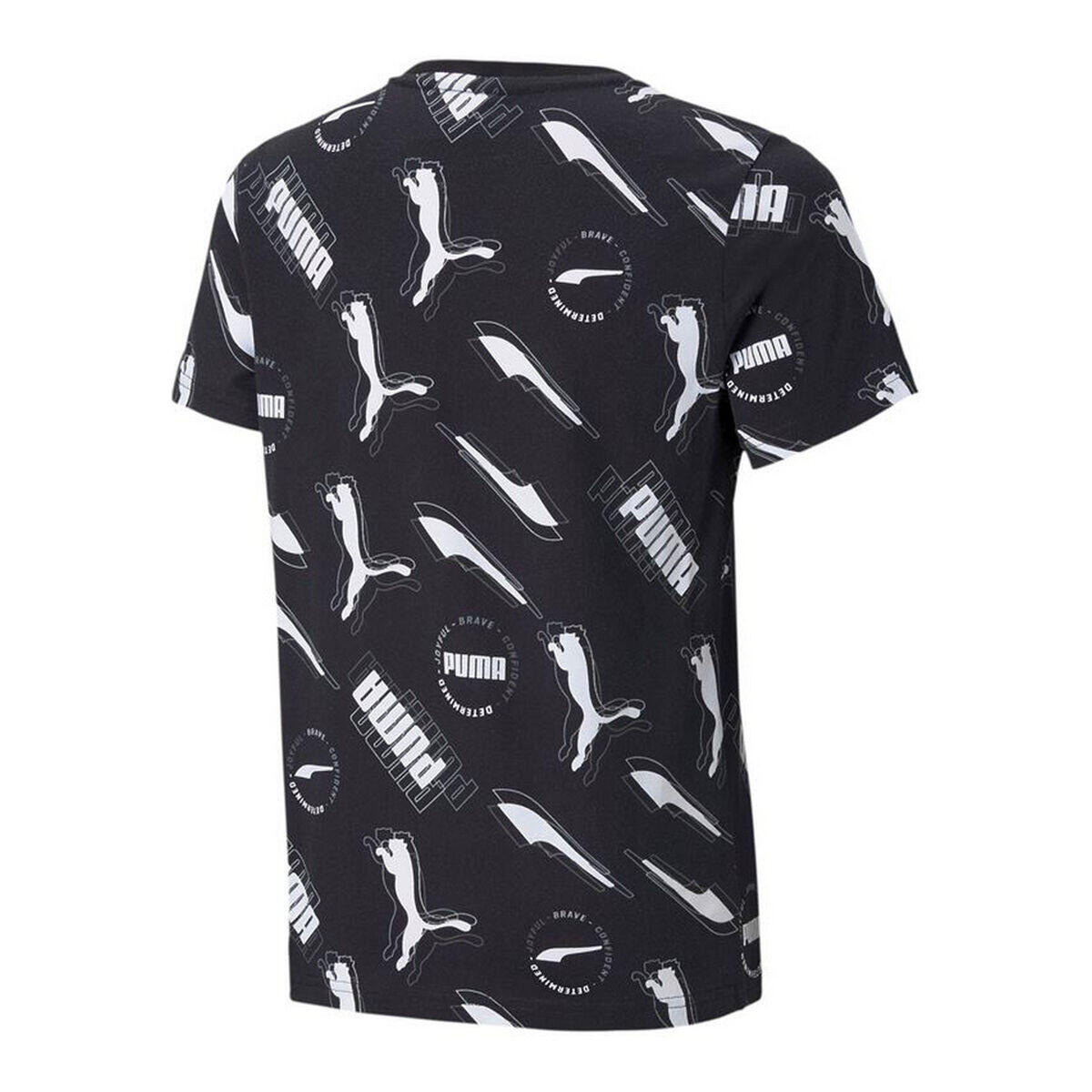 Camisola de Manga Curta Infantil Puma AOP Preto 3/5