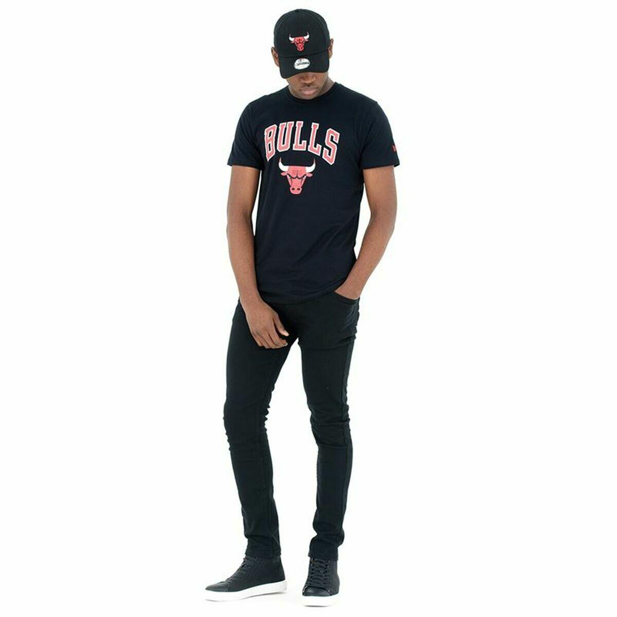 Maglia da basket New Era Team Logo Chicago Bulls Nero 4/5