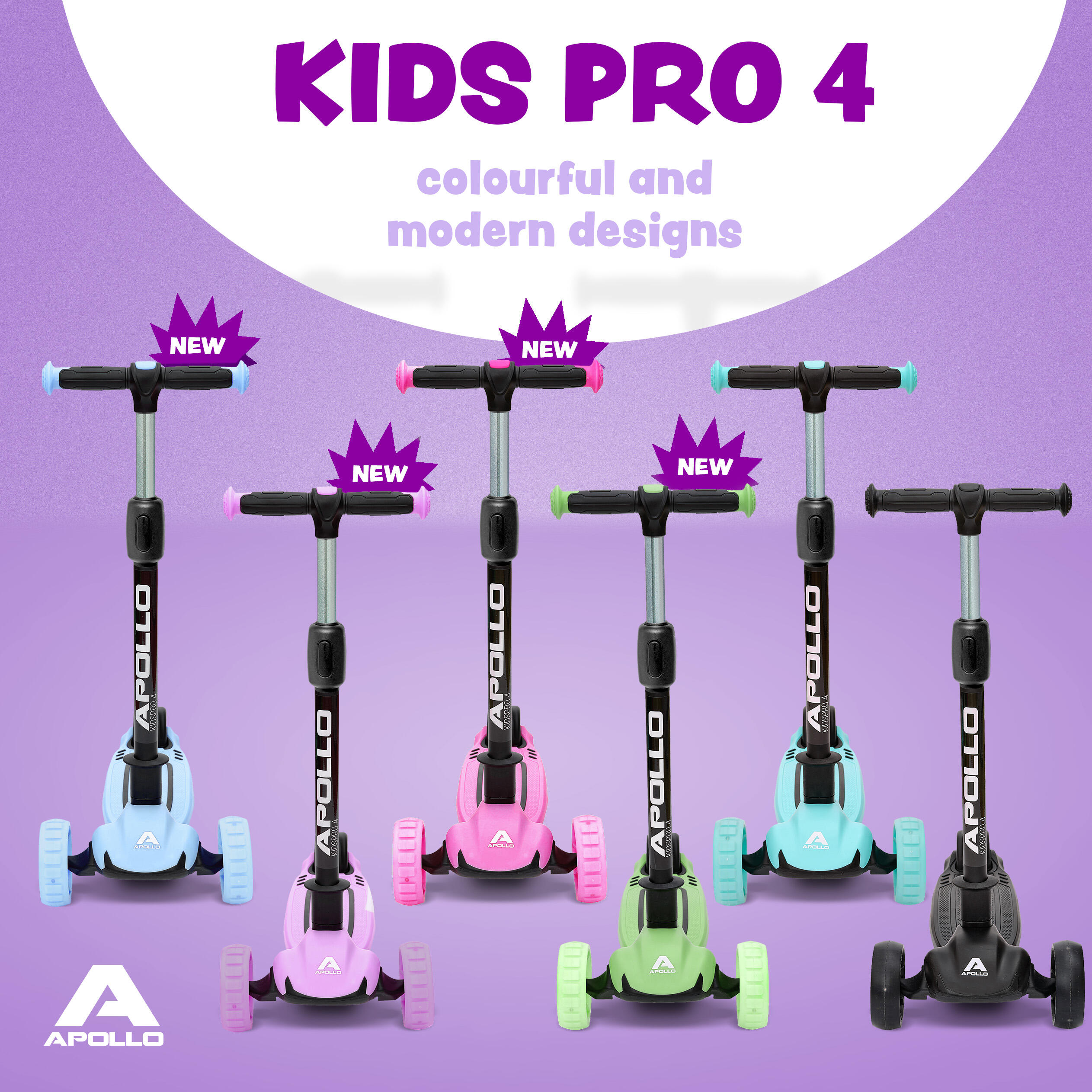 Kinderscooter KIDSPRO 4 opvouwbare LED 3-wiel step 6/7