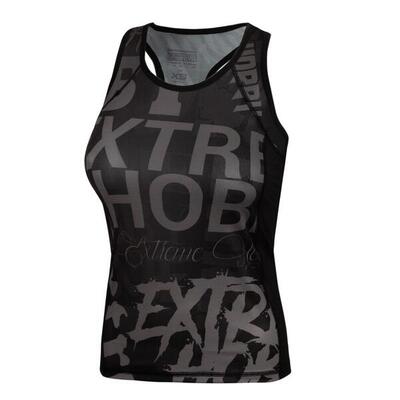Sportieve tanktop voor dames voor fitness extreme hobby letters