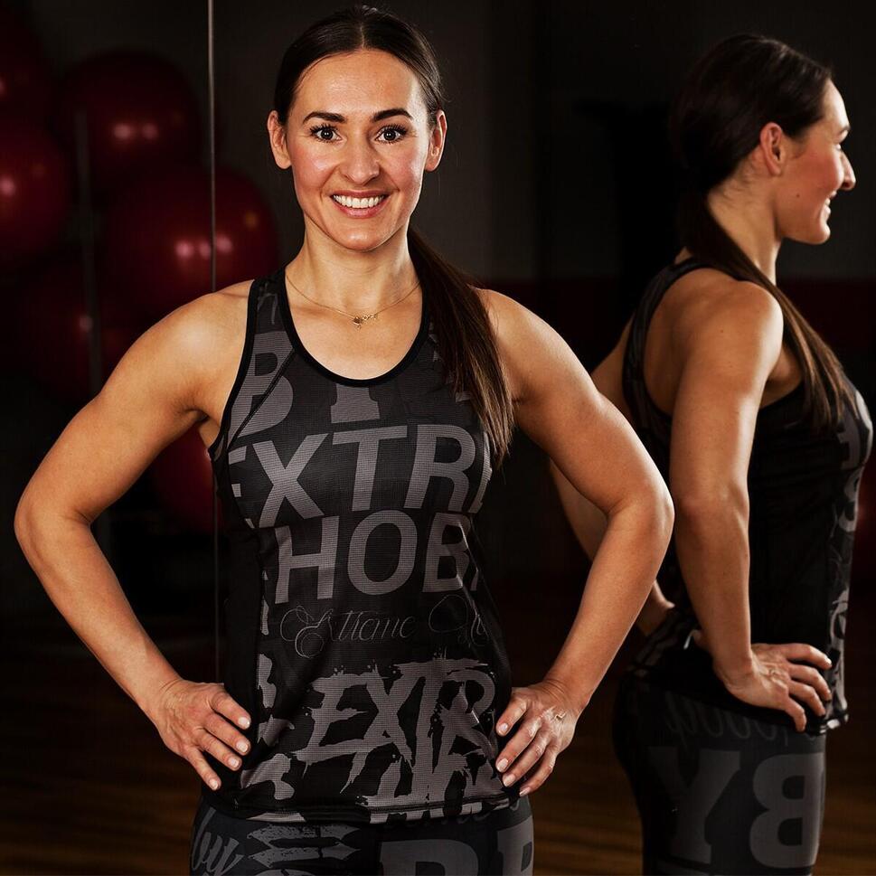 Koszulka sportowa damska bez rękawów Tank top EXTREME HOBBY LETTERS