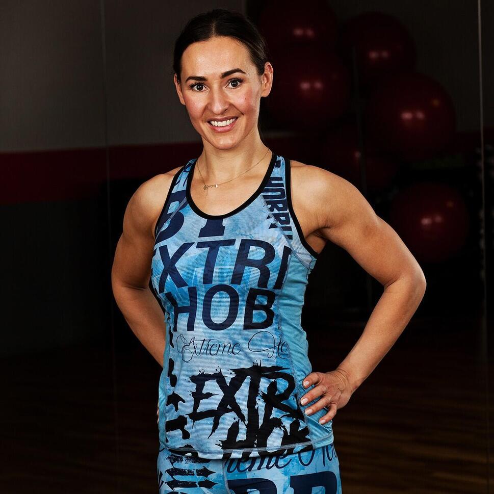 Koszulka sportowa damska bez rękawów Tank top EXTREME HOBBY LETTERS