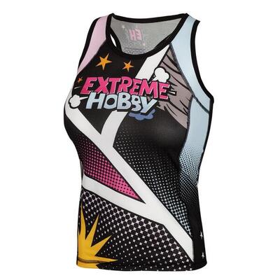 Sportieve tanktop voor dames voor fitness extreme hobby comics